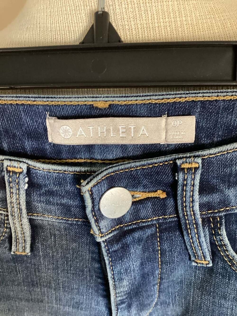 Athleta SCULPTEK Denim Skinny Jeans Medium Wash Blue Size 0P Petite - Picture 2 of 3